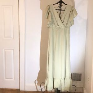 One One Six ankle length dress pistachio color adjustable shoulder size medium 9